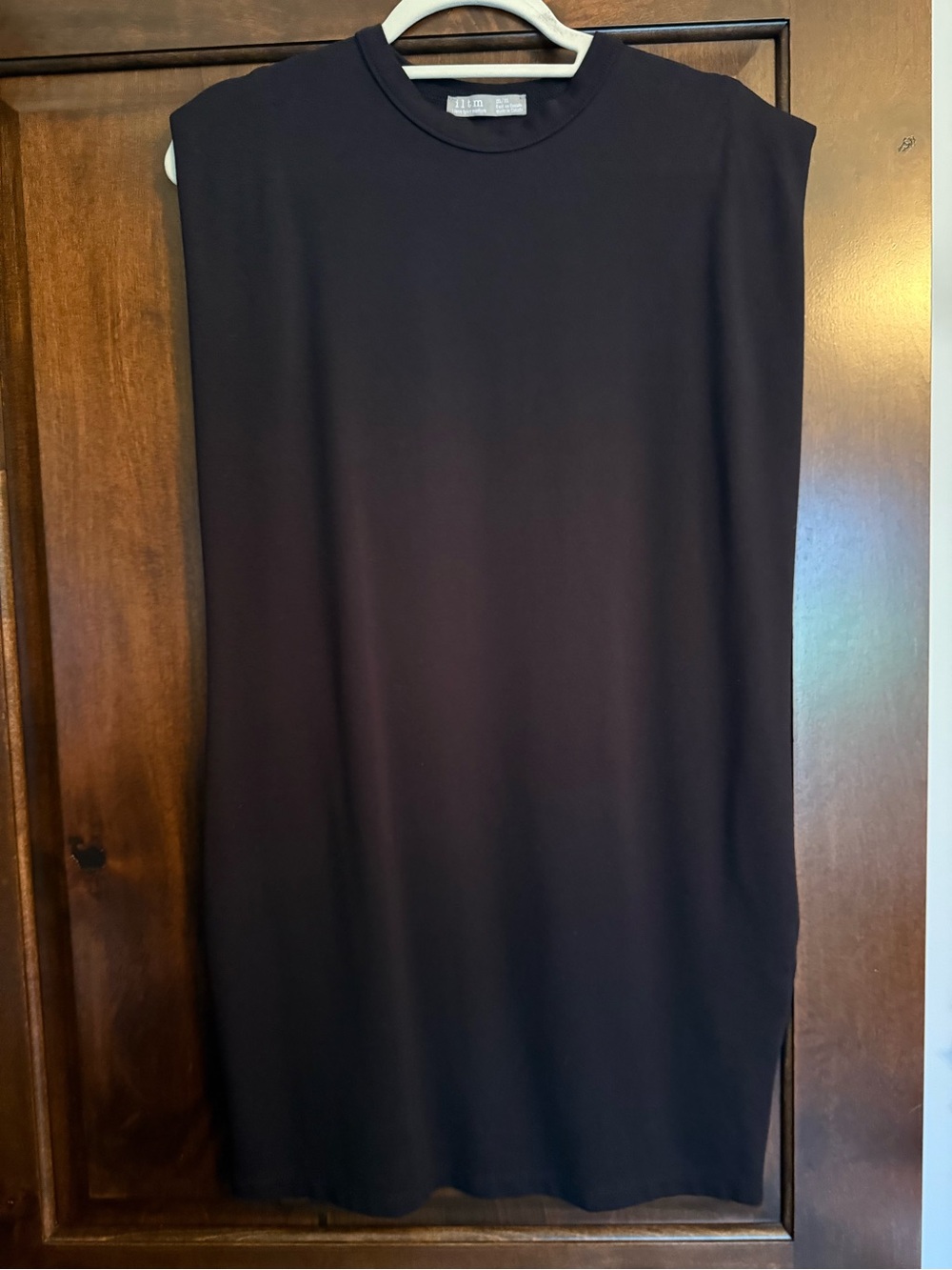 Sleeveless Black Mini Dress with High Neck